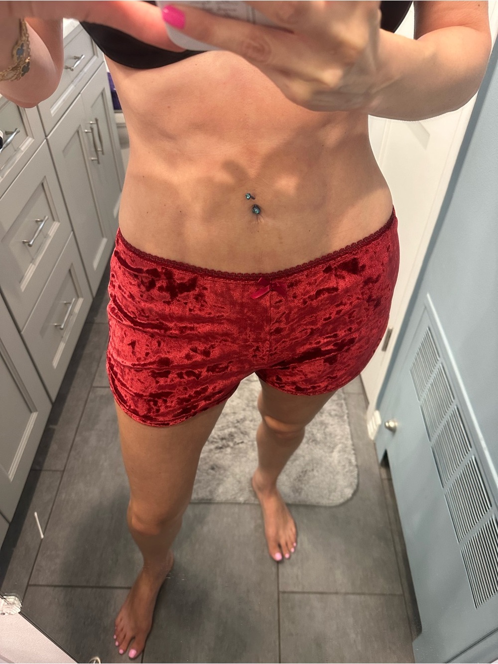 NEW Velvet Lounge Shorts - Black & Burgundy (2 Pack)